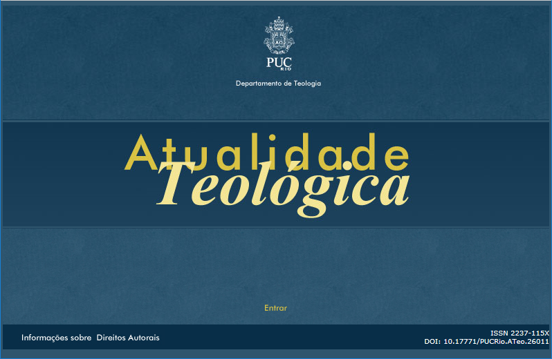 Imagem com o nome do periódico  Atualidade Teológica